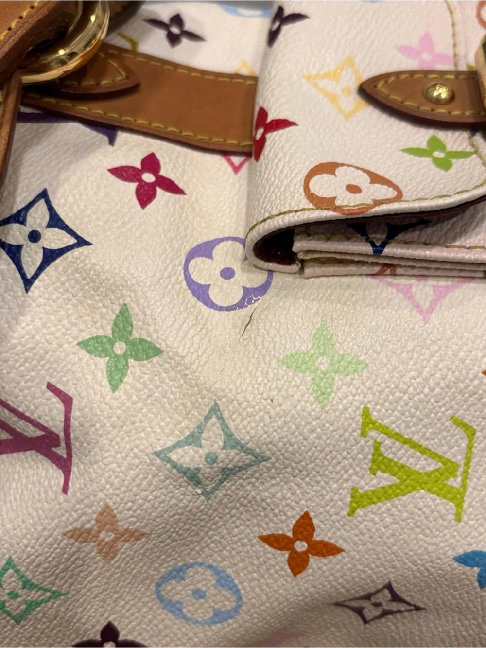 Louis Vuitton x Takashi Murakami White Multicolore Canvas Petit Noé - Picture 11 of 16